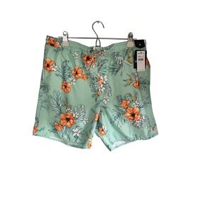 O'Neill Seabreeze Volley Swim Shorts Mens XL Mint Green Tropical Floral
